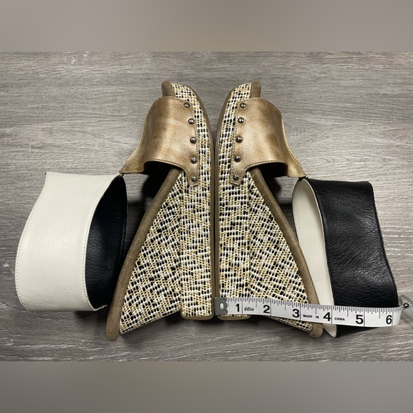 Modzori Virginia 2-in-1 Reversible White Black Wedge Sandal Women’s Size 9 - Picture 6 of 10